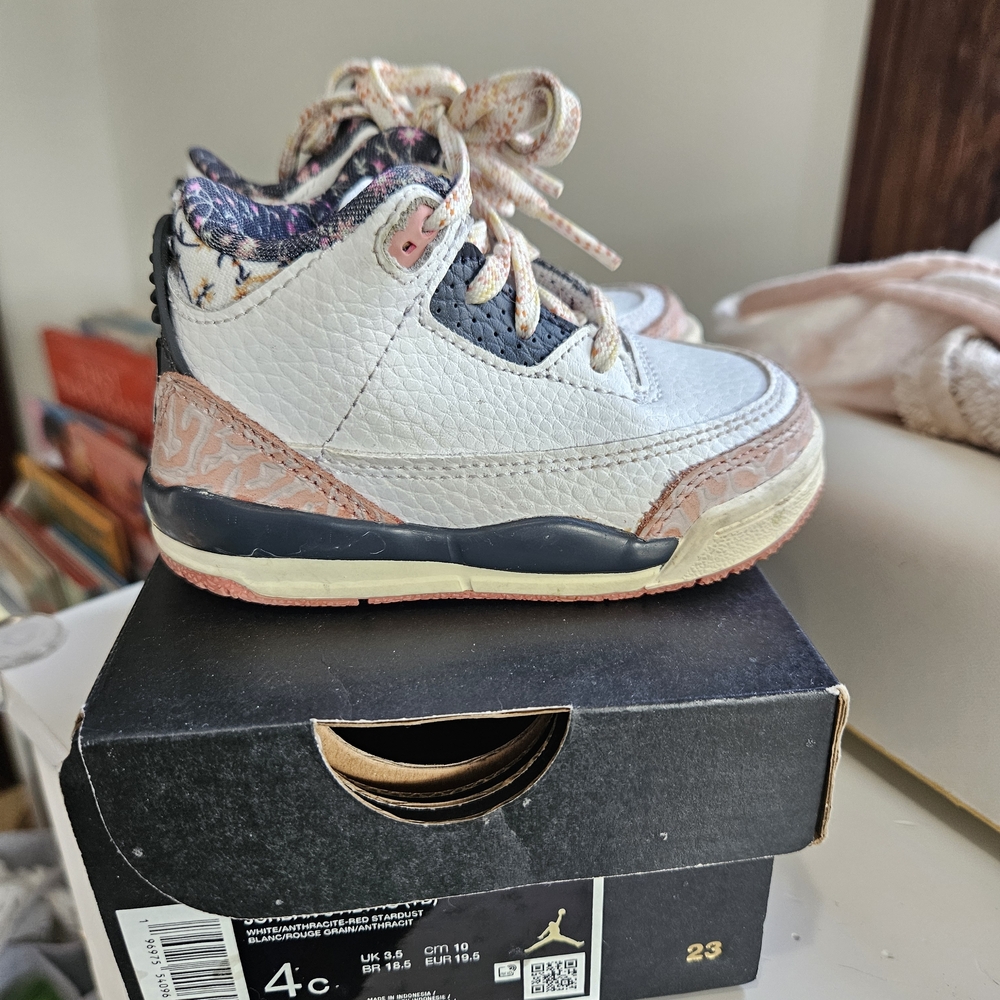 Kids White and Pink Sneakers